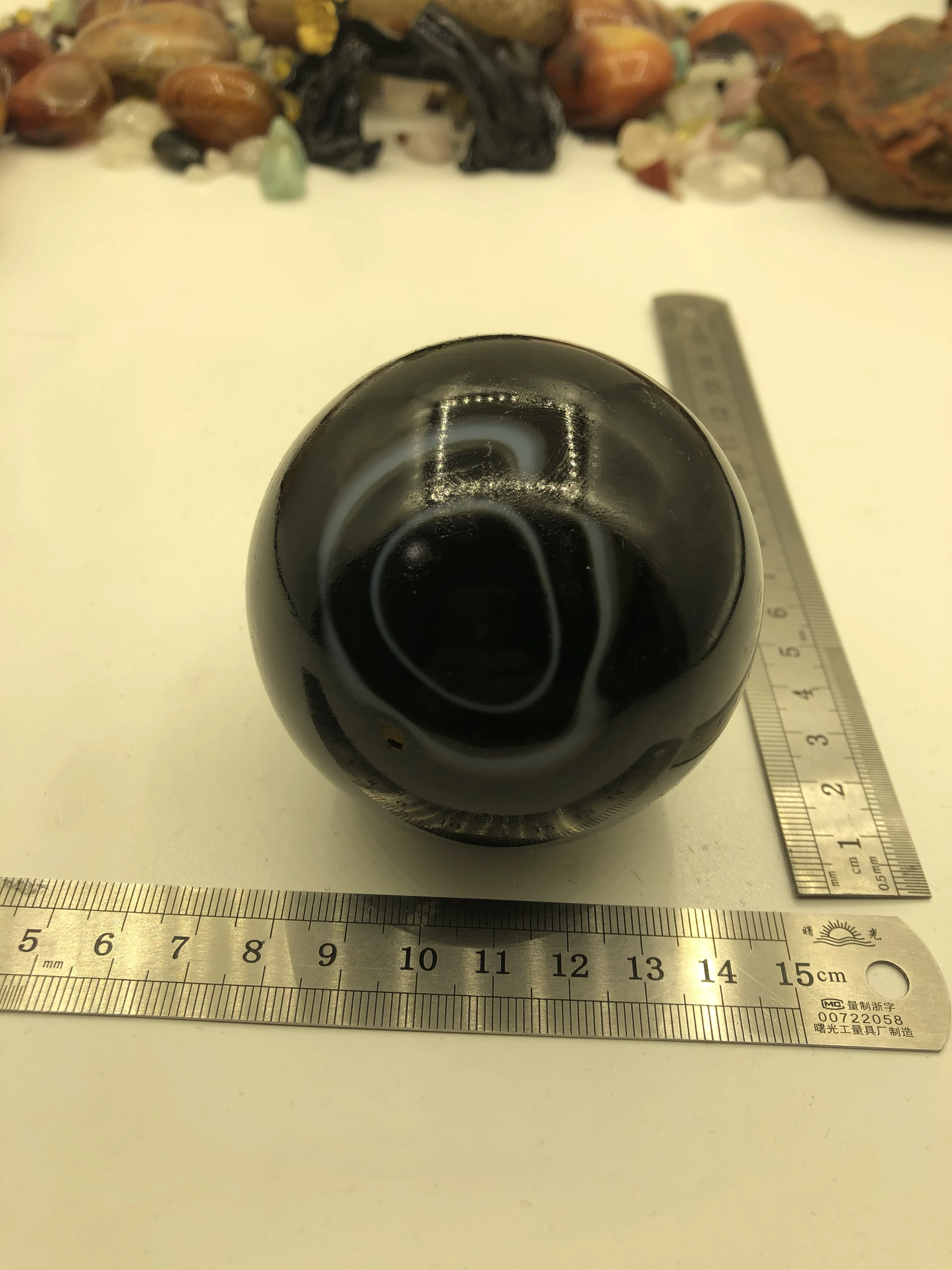 4Pcs Jewelry Free Shipping Natural Crystal Black Agate With Eyes Agate Diameter About 5Cm Decorative Ornaments Collection