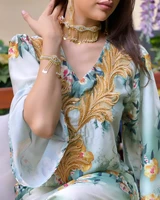 ab192 middle east arab summer long muslim southeast asian dress abaya clothing eid 2022