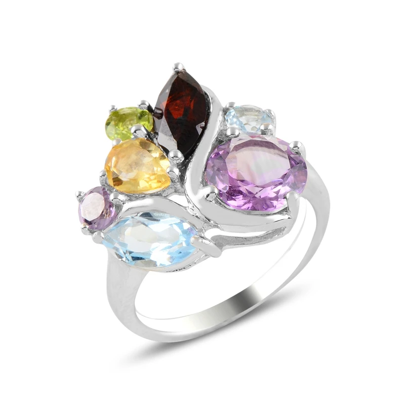 

Silver 925 Sterling Color Zircon Stone Ring