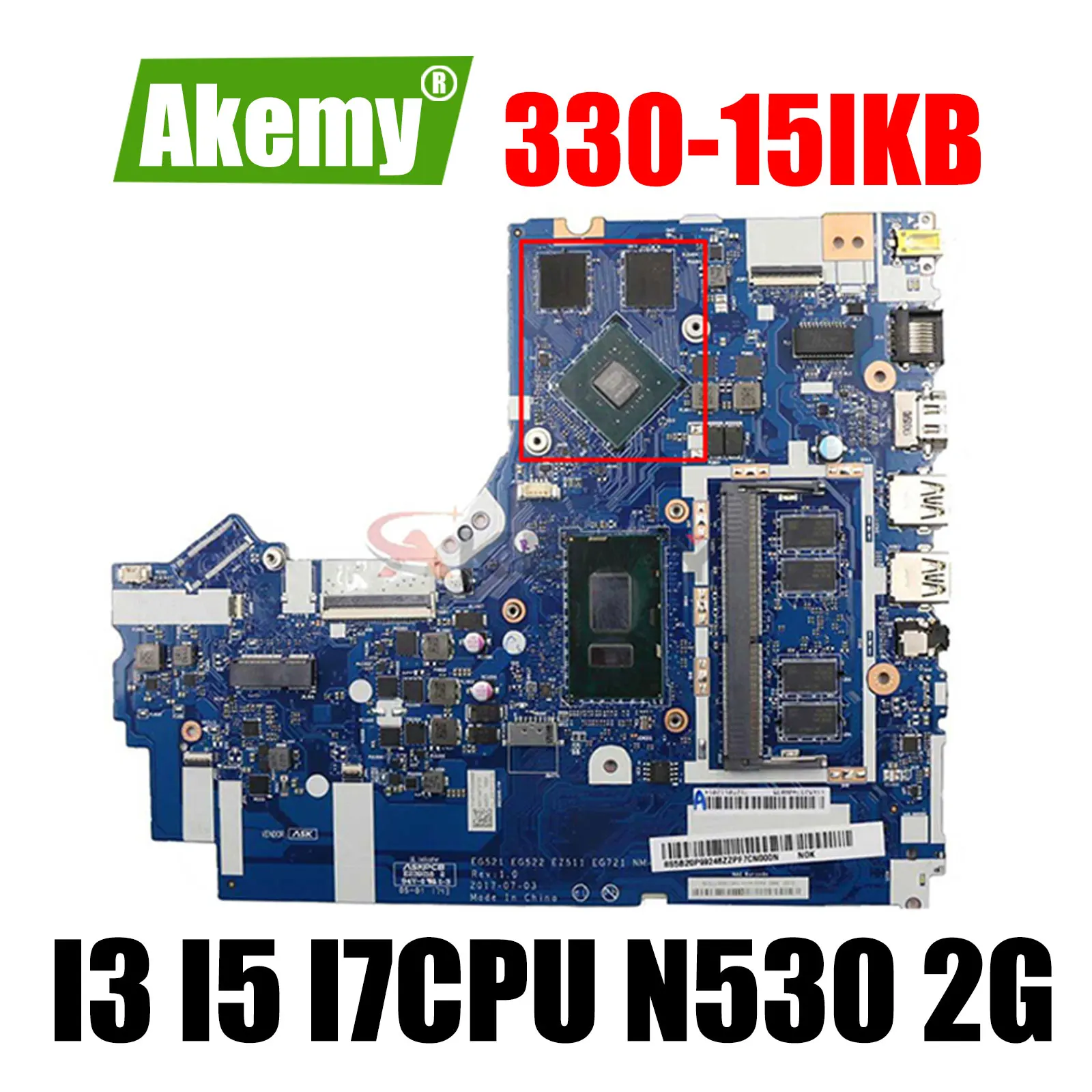 Материнская плата для ноутбука Lenovo Ideapad 330-15IKB, системная плата, материнская плата с искусственными элементами, 4 Гб ОЗУ, N530, 2G GPU Материнская плата для ноутбука Lenovo Ideapad 330-15IKB, системная плата, материнская плата с искусственными элементами, 4 Гб ОЗУ, N530, 2G GPU