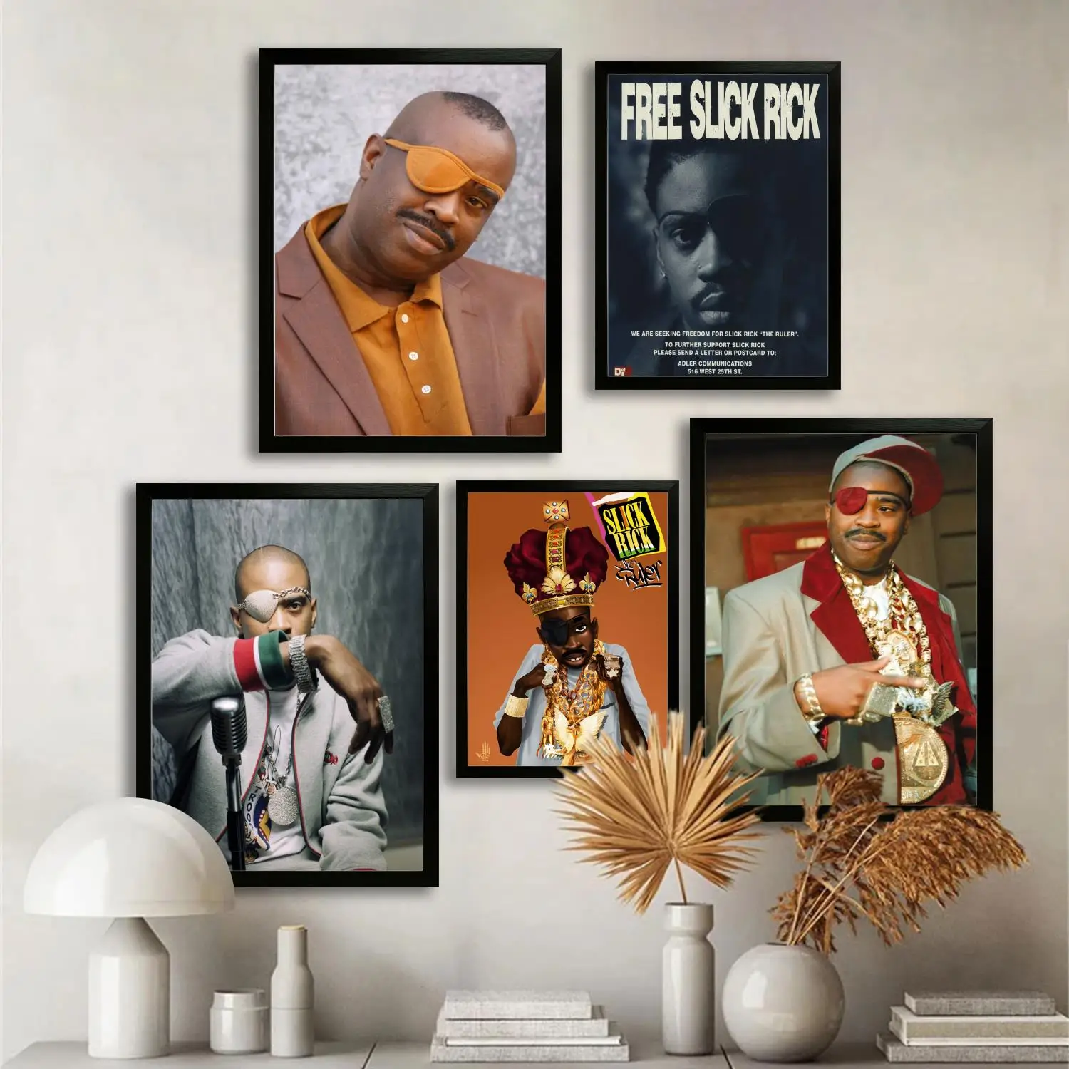 Фото Плакат на холсте Slick Rick и настенное искусство, печать с изображением, современный семейный декор для спальни, постеры, декоративная живопись №1