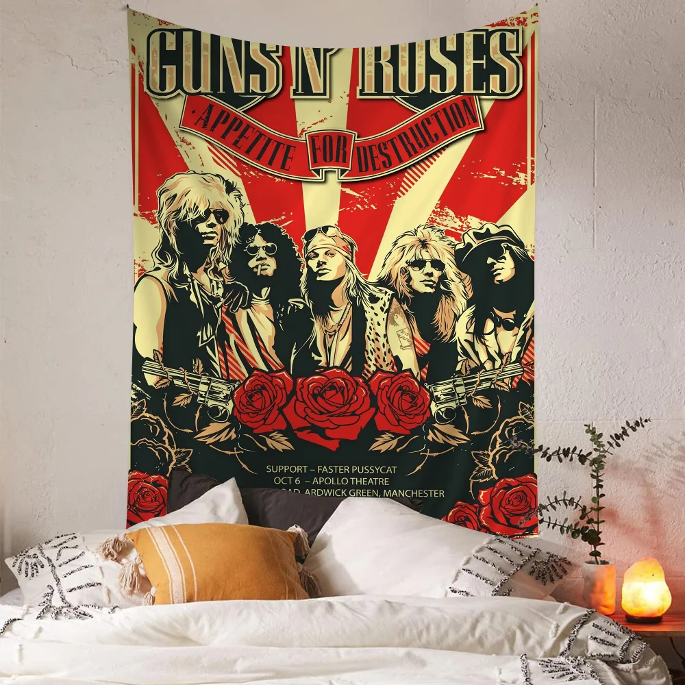 

Большой гобелен Guns N Roses с Буддой из полиэстера и хлопка