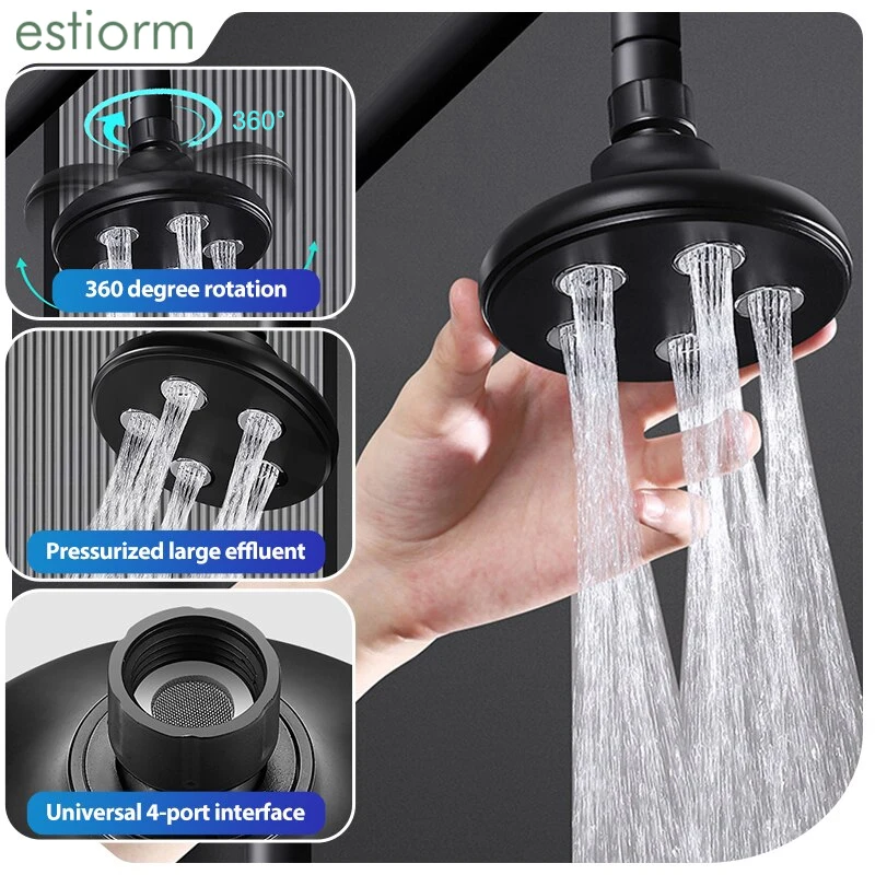 

4/9inch Rain Shower Head High Pressure Rainfall Head Shower Large Water Flow Bathroom Wall Mount Ceiling Top Spray Shower Head