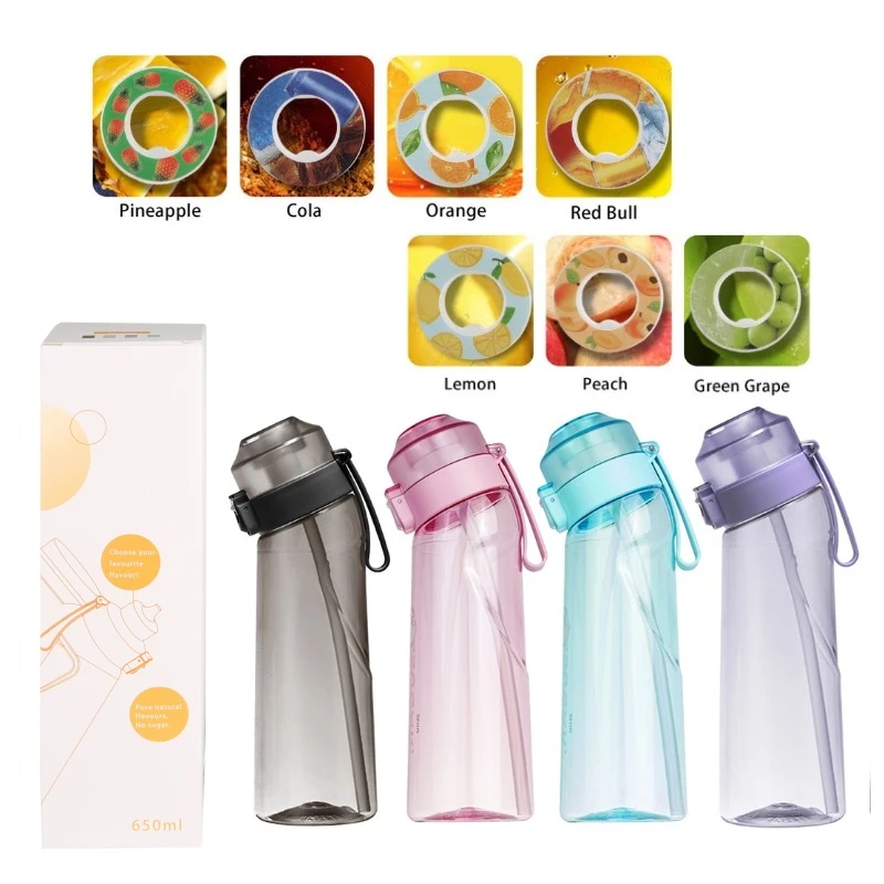 

650ml Flavoured Water Bottle with A Pods 0 Sugar 0 Calories Vattenflaska Bottiglia Con I Gusti Fitness Kid Vandens Butelis