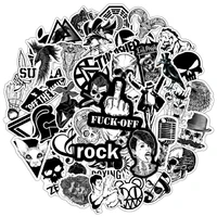103050pcs black white skull rock mixed graffiti stickers hip hop cartoon stickers