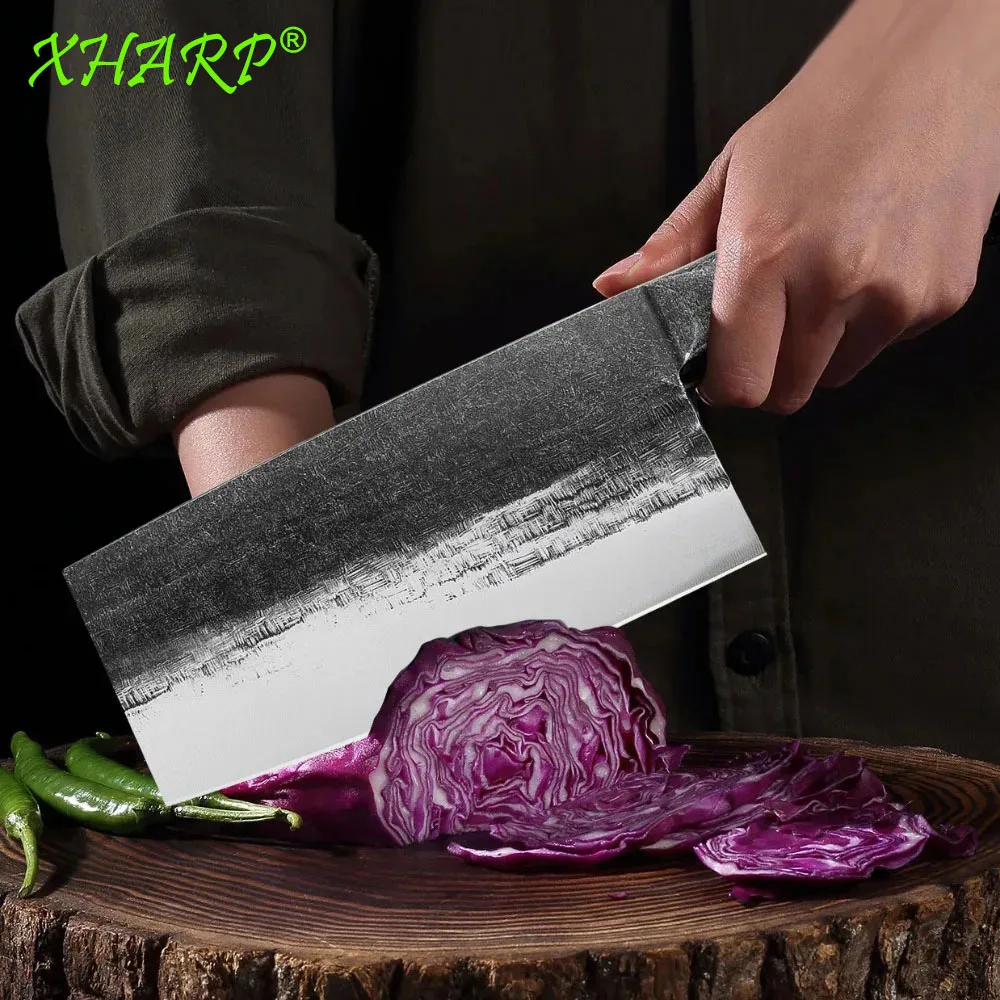 Жесткий кухонный нож-Кливер нож для нарезки мяса готовки кованый Кливер ручной