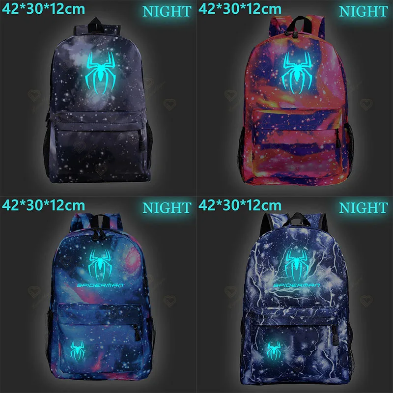 

Disney Luminous School Bags Spider Print for Boys Primary Student Backpack Movie Heroes Large Capacity Bags Kids Gifts Mochilars