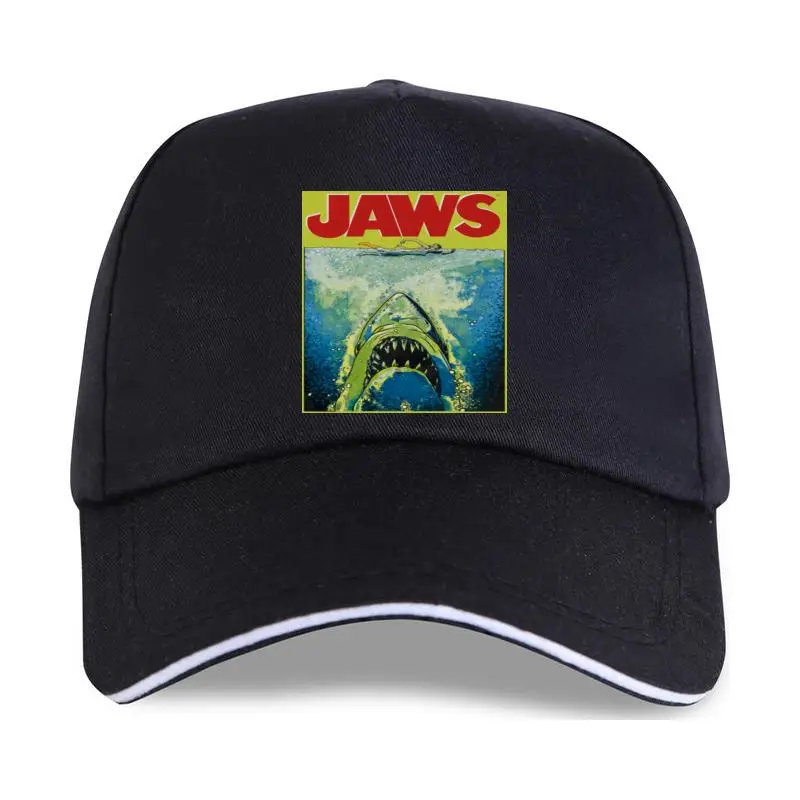 

High quality men's fashion summer JAWS MOVIE POSTER RETRO HUGE HIGH QUALITY PRINT Custom Print Baseball cap