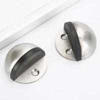 stainless steel door touch punch free door stopper magnetic suction rubber semi circle anti collision door stop hardware