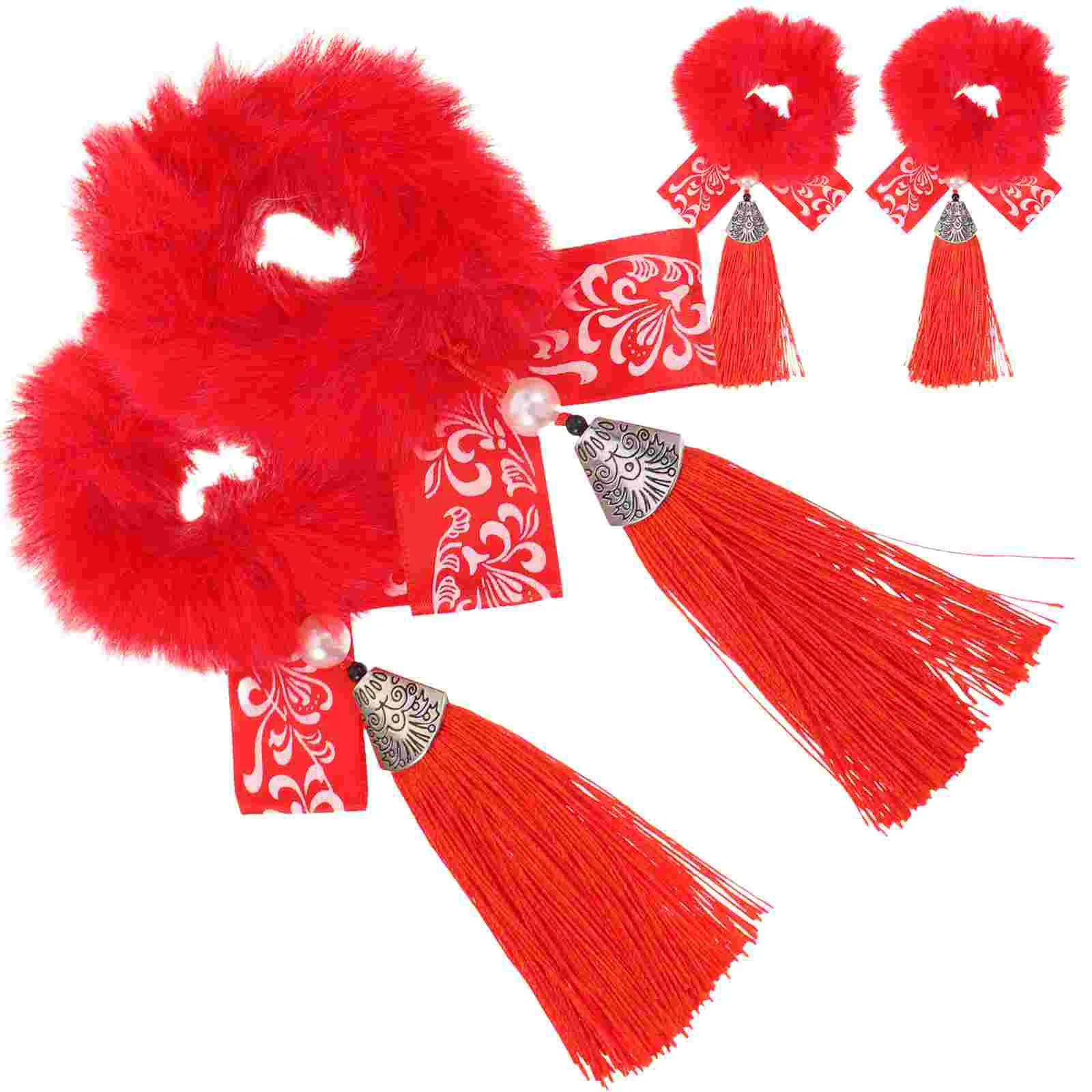 

New Year Headdress Girl Hair Decoration Rope Ponytail Holder Party Ornament Kids Cosplay Ties