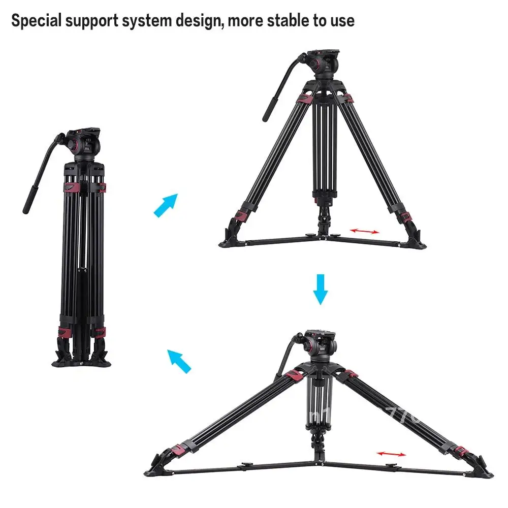 Miliboo MTT609A профессиональная фотография 3-секционный штатив из алюминиевого сплава
