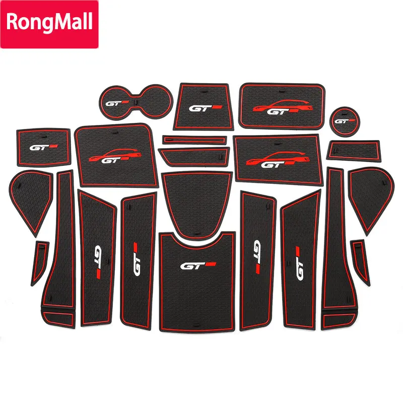 

RongMall Gate Slot Mat for Peugeot 5008 MK2 2017 - 2021 Cup Holders Anti-Slip Mats Accessories 3008 5008 II 2 SUV 2nd Gen