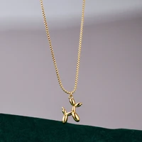 fashion simple gold color puppy dog necklace for womens super fine 3d cute animal necklace birthday gifts jewelry gifts