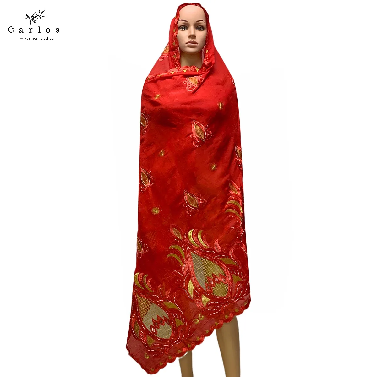 Лидер продаж 2022 100% хлопок искусственный Африканский женский хиджаб шарф с