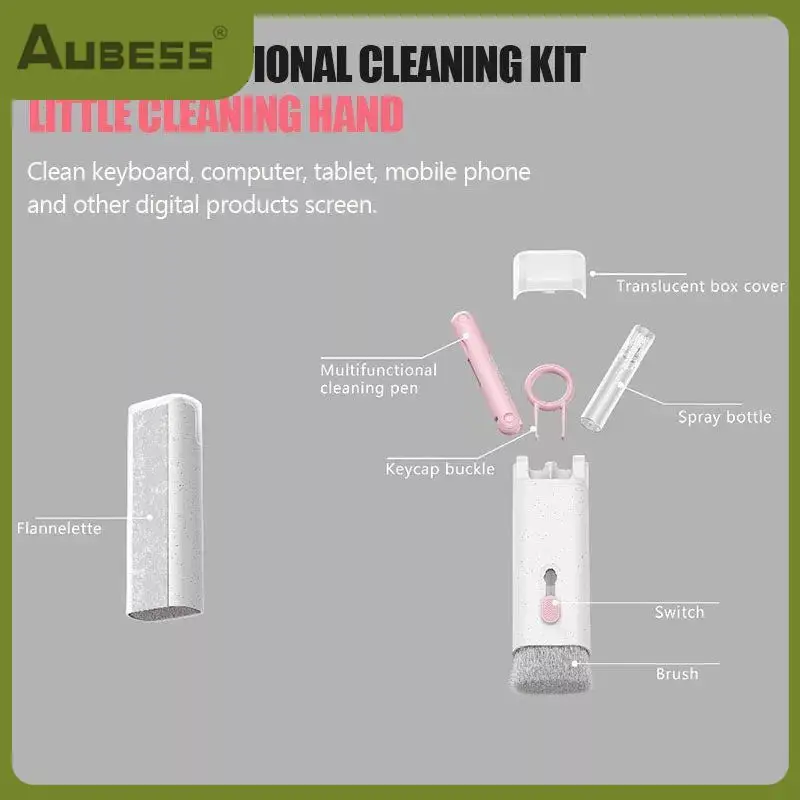 

Multifunctional Lectronics Cleaner Brush Kit 7-in-1 Cleaner Keycap Puller Kit Earphone Earphone Cleaning Pen Portable
