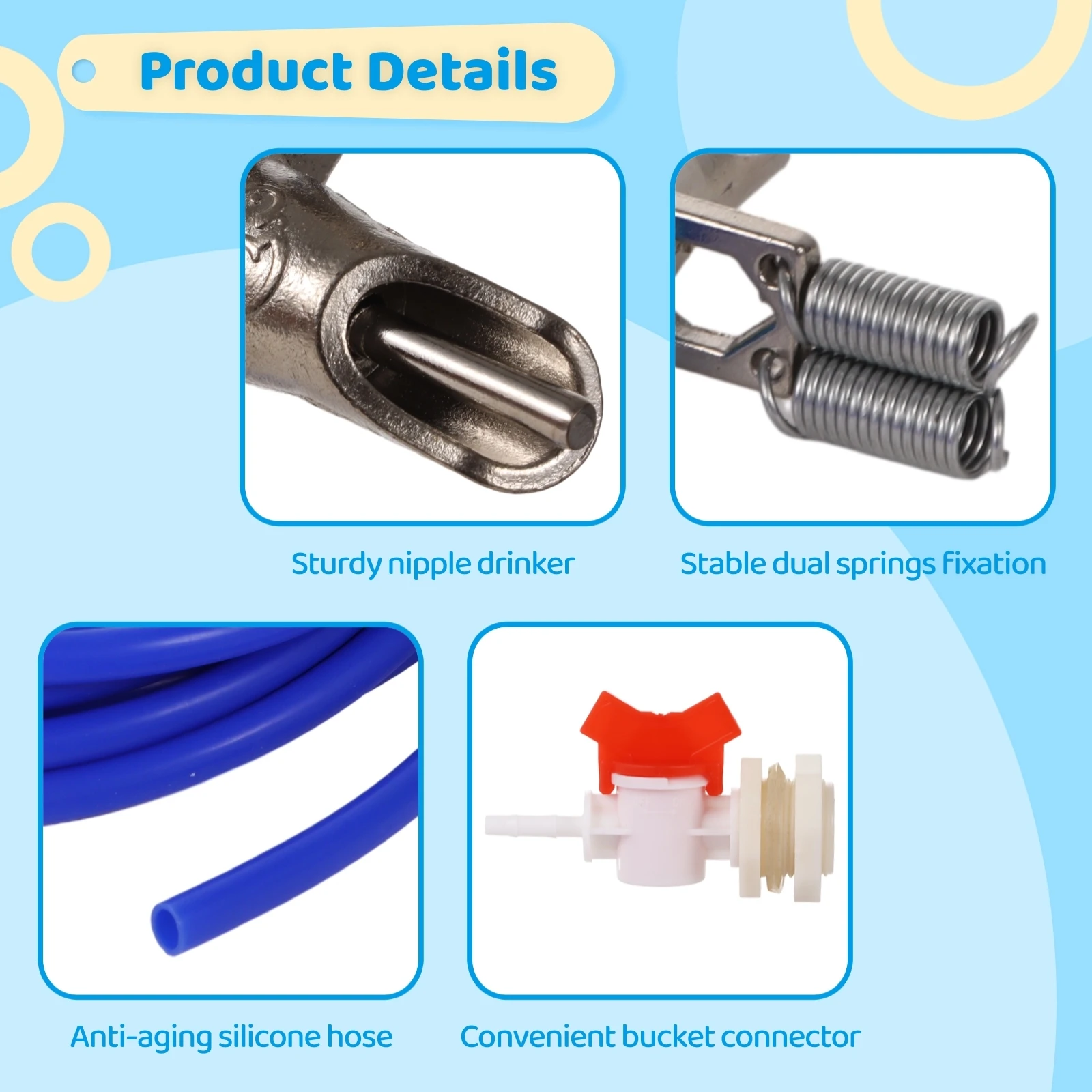 Автоматический комплект для полива кроликов ниппельные поилки шланга 5/16 дюйма