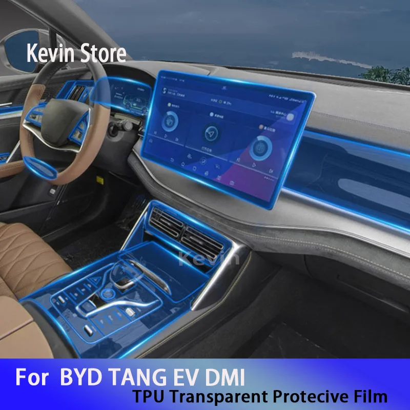 

For BYD TANG EV DMI（2021-2023）-Car Interior Center Console Transparent TPU Protective Film Anti-scratc Accessories
