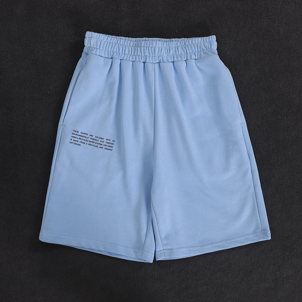 

Solid Cotton Sweat Long Shorts for Men Summer Elastic High Waist Lounge Shorts with Pockets Workout Jogger Sports Clothing