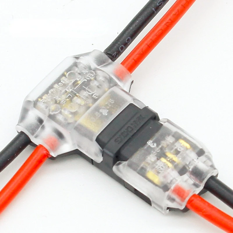 

5Pcs/lot 2 Pin 2 Way 300v 10a Universal Compact Wire Wiring Connector T SHAPE Conductor Terminal Block With Lever AWG 18-24