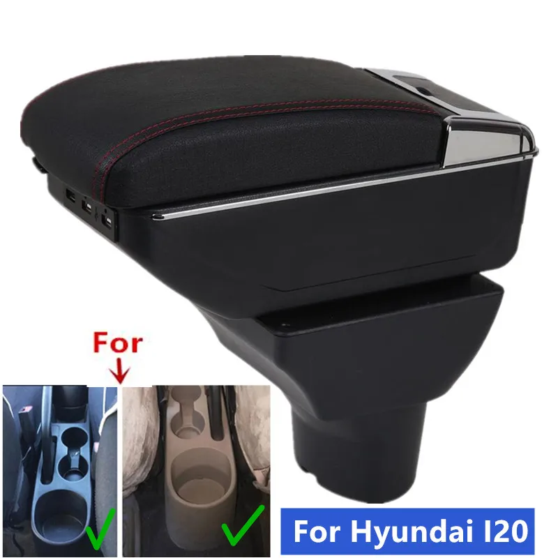 Подлокотник для Hyundai I20 центральный ящик хранения модернизация интерьера USB