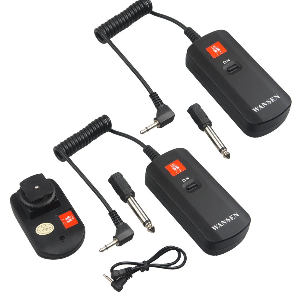 

WanSen Universal DC-04 4 Channels Wireless Radio Studio 1 transmitter + 2 receivers Flash Trigger Set for Strobe