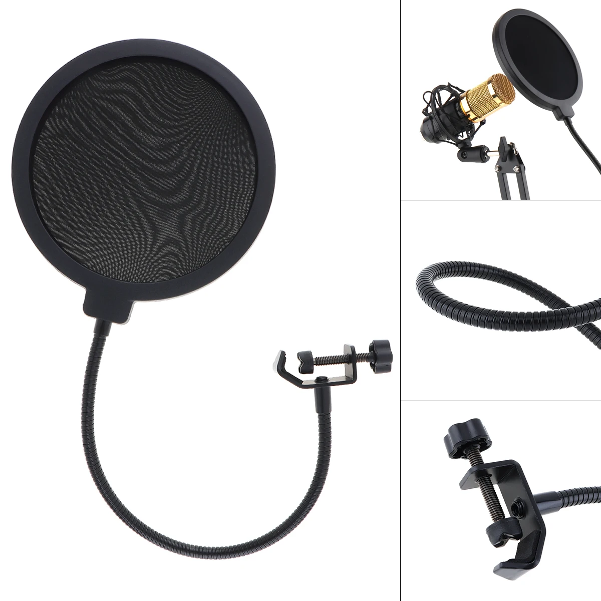 Double Layer Studio Microphone Flexible Wind Screen Mask Mic Pop Filter Shield for Speaking Recording Accessories Mic Pop Filter