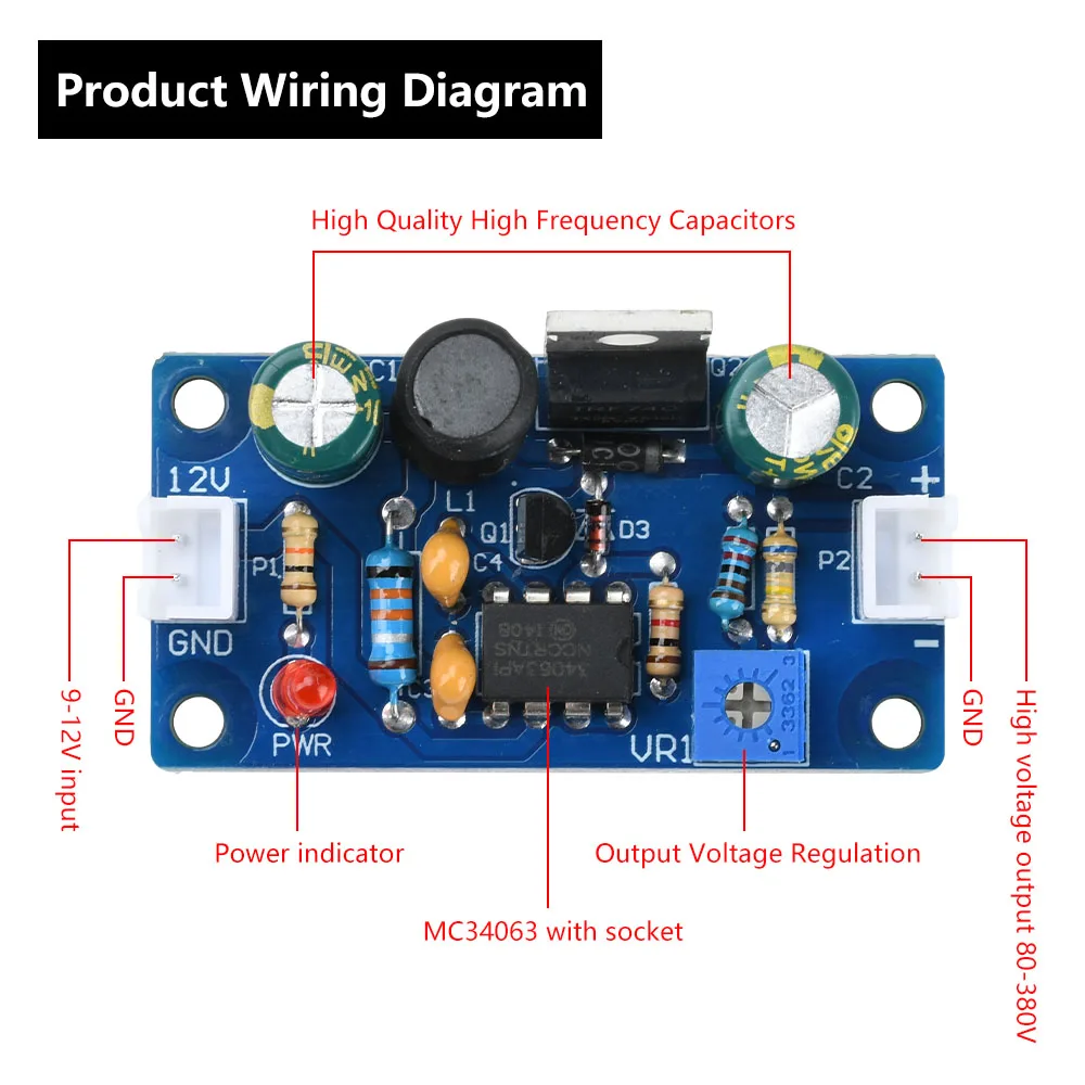 

Преобразователь напряжения Aideepen DC 9-12В до 150-280В
