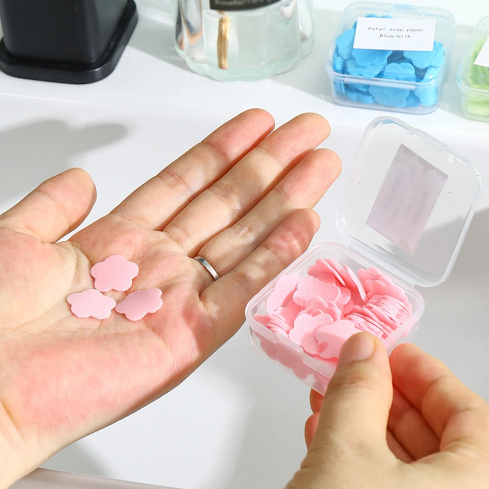 

1Bag Disposable Soap Mini Cleaning Soaps Portable Hand Wash Soap Papers Scented Slice Washing Hand Bath Travel Small Soap
