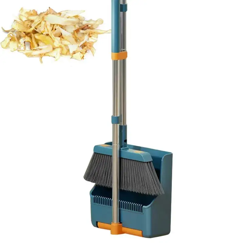 

Broom And Dustpan Set Long Handle Lightweight 180 Rotating Broom Combo Cleaning Tool Set For Garden Kitchen Lobby Garage