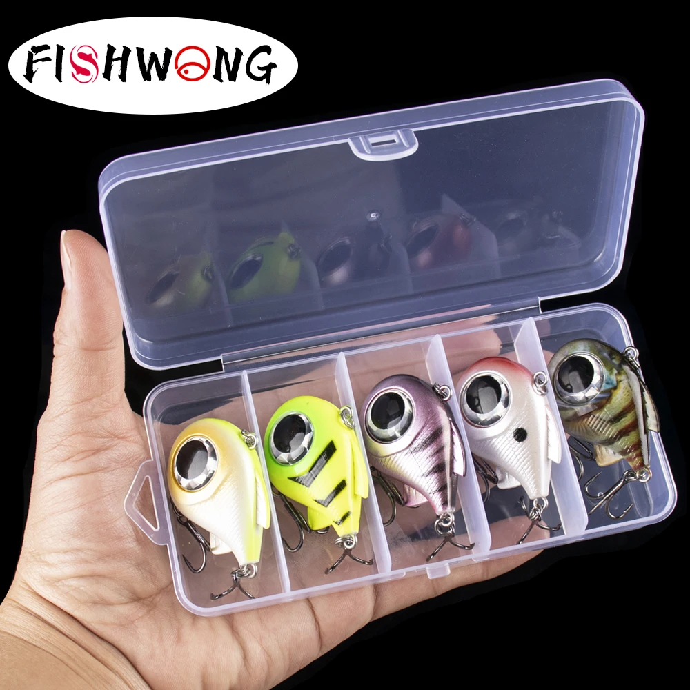 Фото FISHWONG 5 шт./упак. Мини-воблер VIB 4 см 8,5 г, тонущая вибрирующая приманка, искусственная жесткая приманка, крэнкбейт без лопатки №4