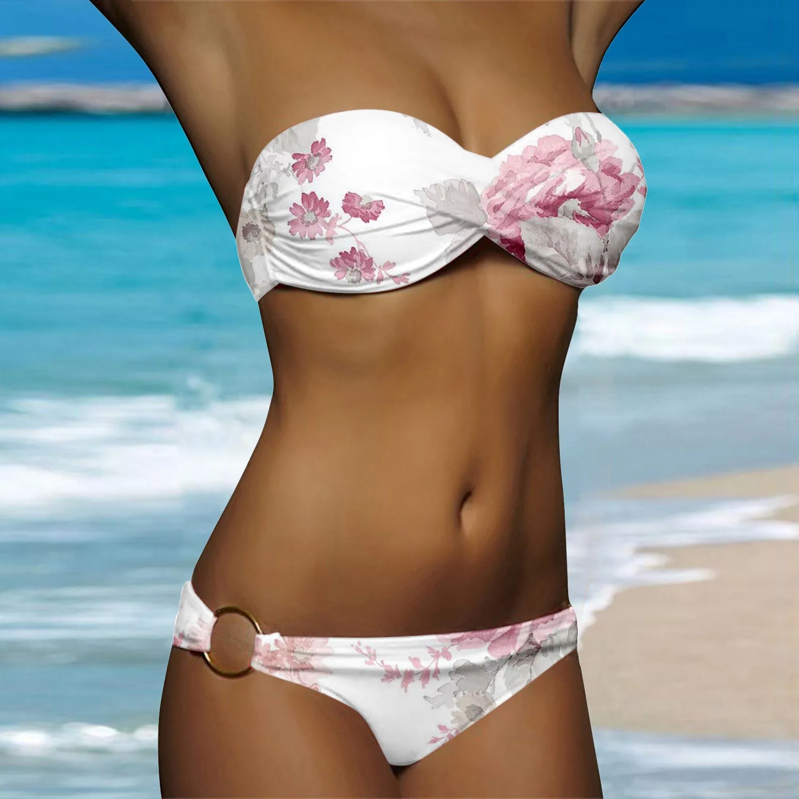 Бикини бандо NameIsNotDefined синяя полоска | AliExpress