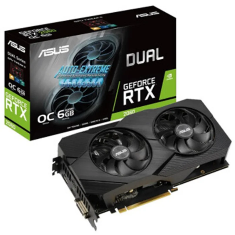 ASUS DUAL RTX2060 O6G EVO 2060 GDDR6 6G 192 бит видеокарты GPU графическая карта для настольного