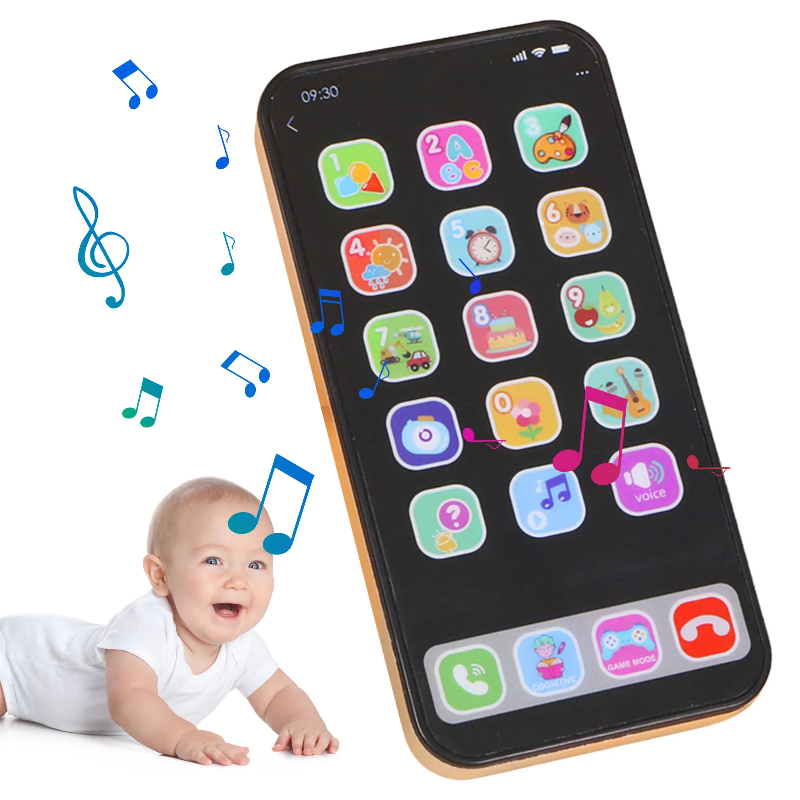 Fake Phone Kids Play House Toys Simulation Music Touch Screen Cell Phone With Light Baby Boys Girls Toys Mobile Phone Model Toys images - 6