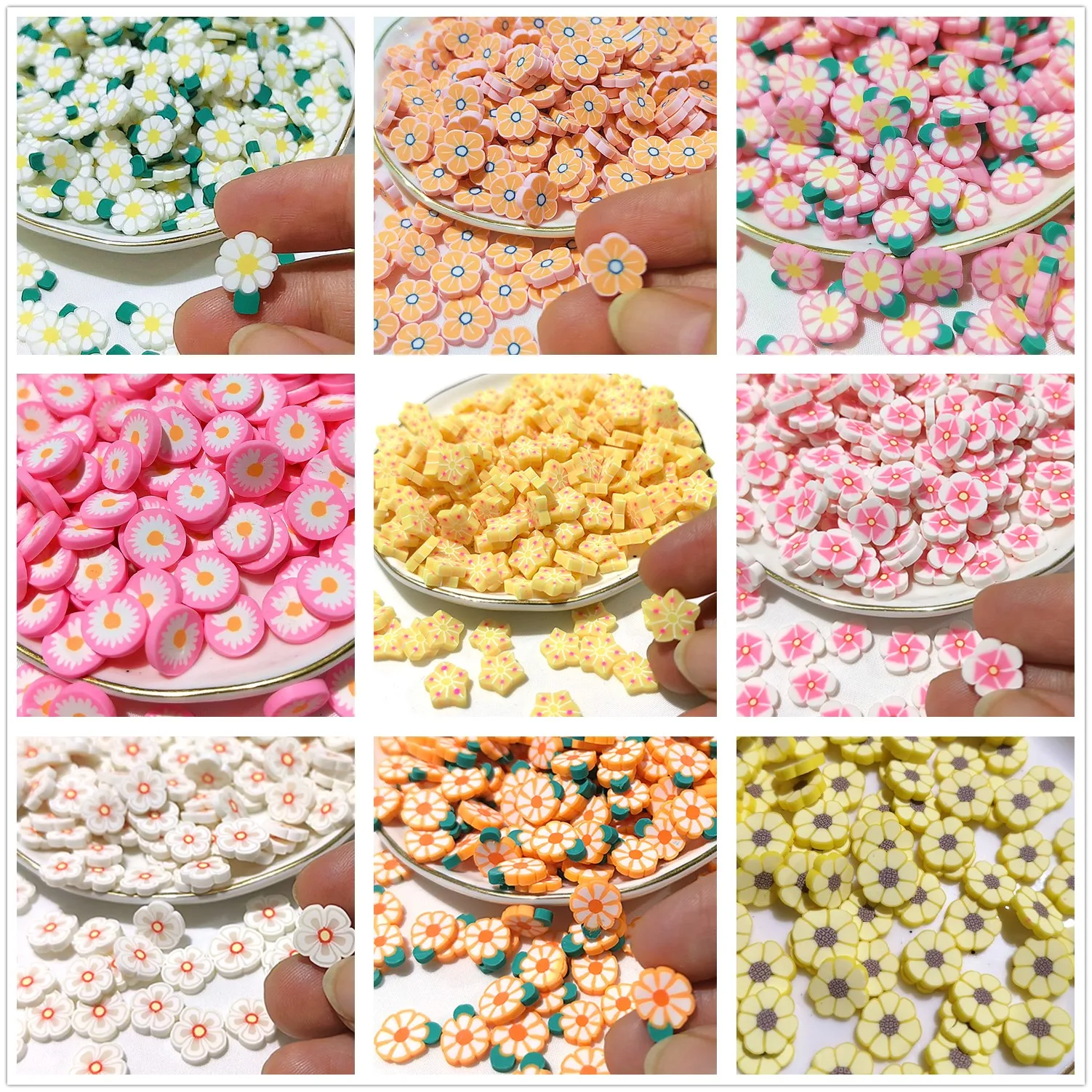 New 20g 5mm/10mm Clay Flower Slices Filler Food For Slime Fruit Addition Charms For Diy Slime Accessories Supplies Nail Art Toy