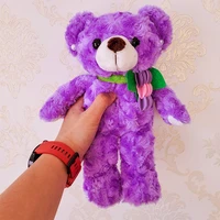 plush toy stuffed doll cartoon animal purple wisteria flower bear kid bedtime story birthday gift christmas present 1pc