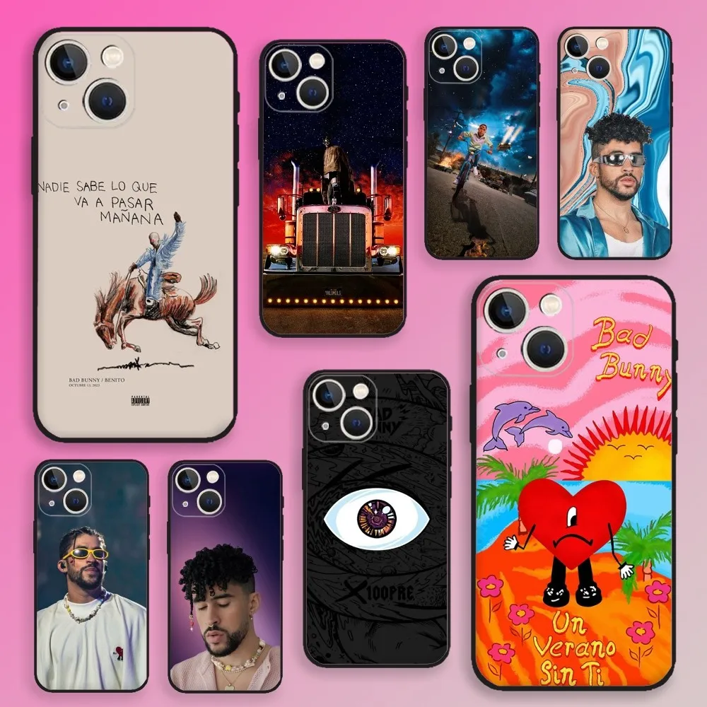 Плохой Банни чехол для телефона iPhone 16 15 14 13 12 11 Plus Pro Max XS X XR SE Mini 8 7 мягкий