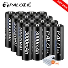 Аккумуляторы PALO, AA, 1,2 в, Nimh, 2 А, светодиодный фонарик