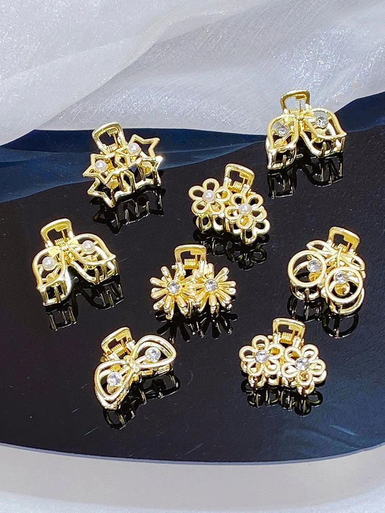 

1/2 шт./компл. новые женские элегантные жемчужные стразы геометрические металлические заколки для волос женские мини заколки для волос модны...