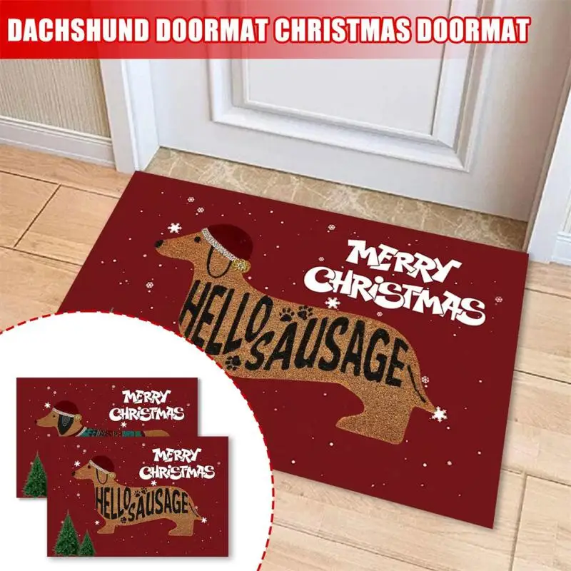 

Cartoon Christmas Entrance Door Pocket Carpet Family Bathroom Living Room Stair Kitchen Corridor Anti-skid Wear-resistant Carpet