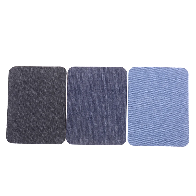 

6pcs Assorted Cotton Jeans Repair Kit 3Color Iron On Denim Patch Sewing Applique