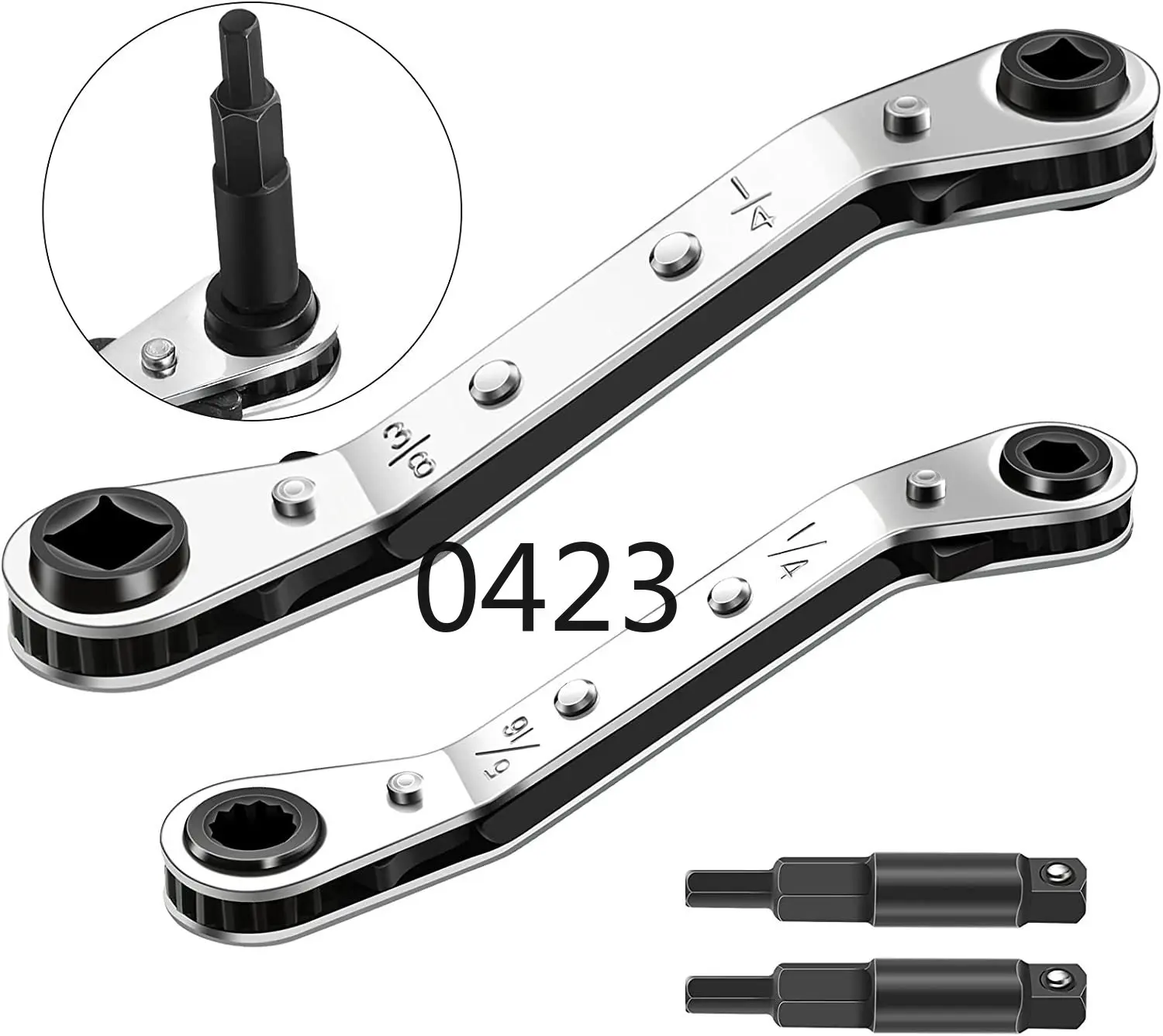 Air conditioning maintenance hand ratchet wrench CT122 series square one wrench set 1/4-3/16-5/16-3/8