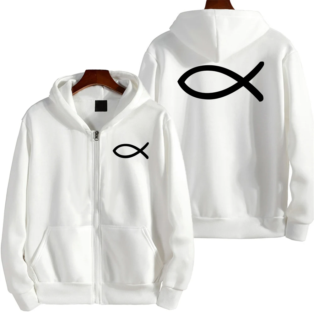 

Мужская флисовая толстовка на молнии, с изображением Иисуса