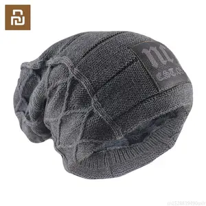 Youpin New Winter Adult Men Warm Beanies Skullies Fashion Letter Knitted Women Hat Outdoor Cycling Earmuffs Thicken Pile Caps