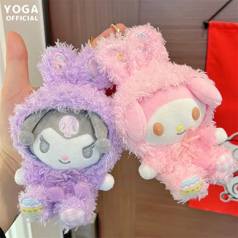 

Sanrioed Kawaii Kuromi My Melody Cinnamoroll Hello Kitty плюшевые игрушки Пасхальная Аниме Кукла кулон детские игрушки подарок для девочки