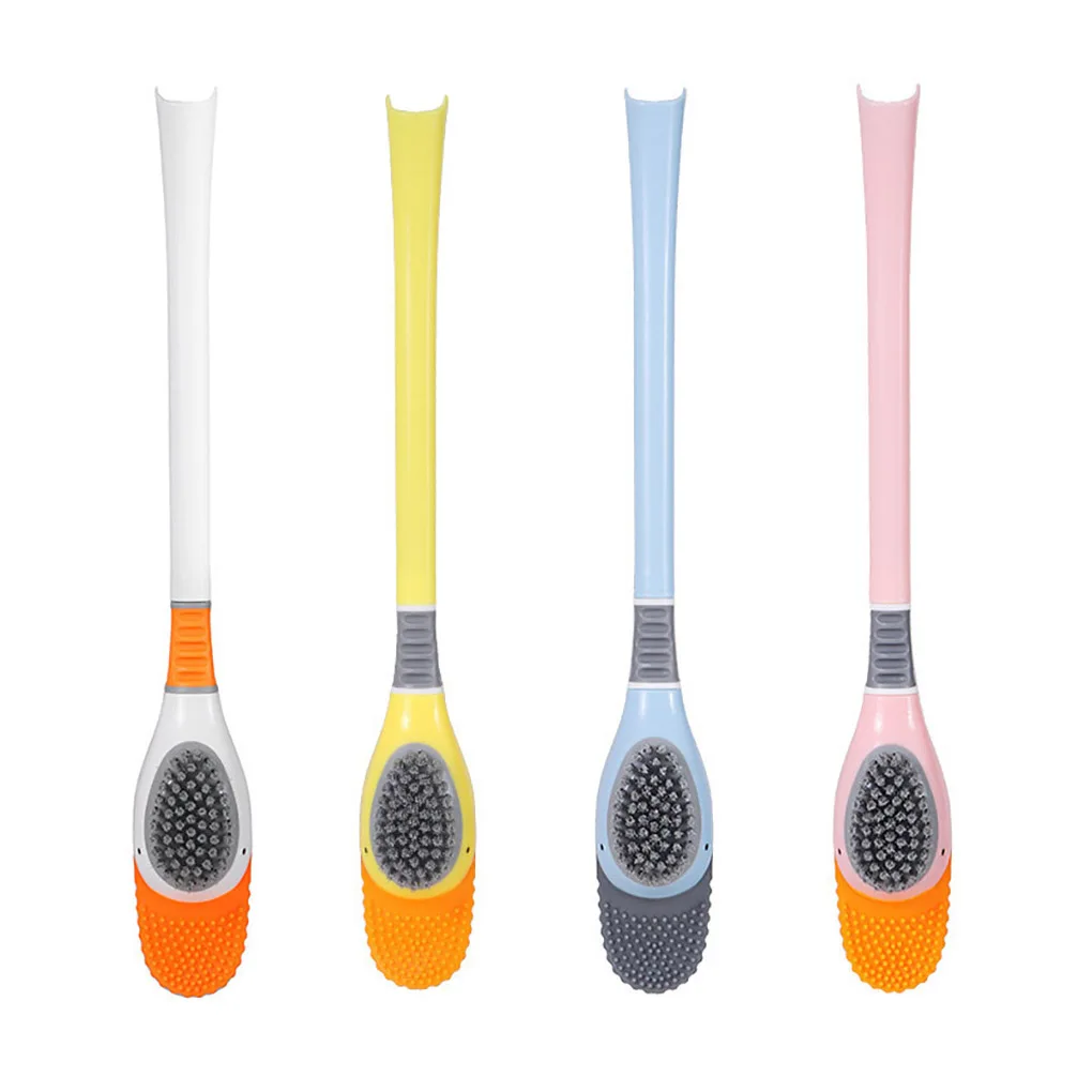 

Держатель для туалетной щетки, скребок для быстрой сушки, гибкие щетки с плоской головкой, аксессуары для чистки ванной комнаты, синий