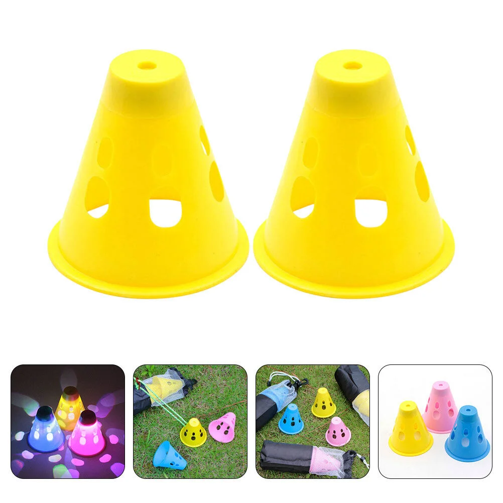 

2 Pcs Warning Pile Kids Tents Mini Outdoor Camping Canopy Tent Tools Lamp Pe Supplies Nail Lighted Protective Caps Child