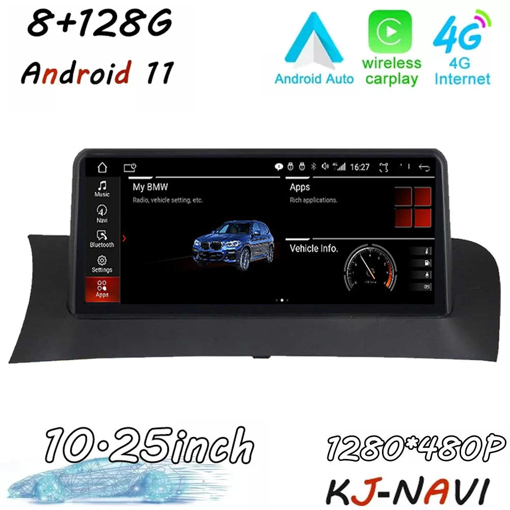

Автомобильный мультимедийный экран Радио Android 11 Авто 10,25 дюйма беспроводной CarPlay для BMW X3 F25 X4 F26 CIC NBT Система головное устройство