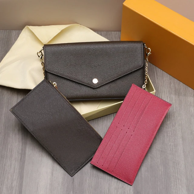 

2022new fashion POCHETTE FELICIE bag chain three piece high quality real leather speedy bag metis bag with dust bag and box