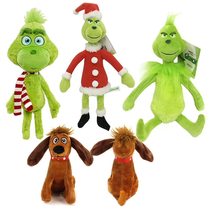 18-40cm How the Grinch Stole Plush Toys Grinch Plush Max Dog Doll Soft Stuffed Cartoon Animal Peluche for Kids Christmas Gifts