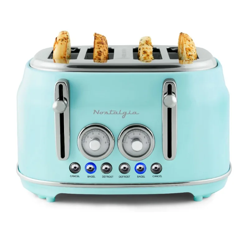 

Nostalgia CLTOS4AQ Classic Retro 4-Slice Toaster, Aqua